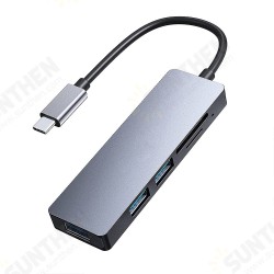 5 in 1 Type-C Docking Station 5Gbps USB-C Hub SD/TF Card Reader USB3.0 2.0 PD Splitter Adaptor for PC Computer 5 in 1 Type-C Docking Station 5Gbps USB-C Hub SD/TF Card Reader USB3.0 2.0 PD Splitter Adaptor for PC Computer