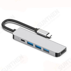 5 in 1 USB-C Hub Splitter Type-C Docking Station with USB3.0 USB2.0 USB-C PD 87W 4K HDMI-Compatible for PC Computer Laptop BYL-2008 5 in 1 USB-C Hub Splitter Type-C Docking Station with USB3.0 USB2.0 USB-C PD 87W 4K HDMI-Compatible for PC Computer Laptop BYL-2008