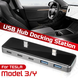 6 in 1 Ports USB Hub Extender Adapter Docking Station for Tesla Model 3/Y 6 in 1 Ports USB Hub Extender Adapter Docking Station for Tesla Model 3/Y