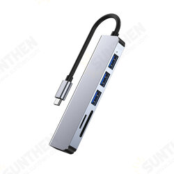 6 in 1 Type-C Docking Station Multiport Adapter USB-C to USB2.0*2 USB3.0 HDMI Support SD/TF Card Reader Slot USB Hubs for MacBook Pro for iPad 6 in 1 Type-C Docking Station Multiport Adapter USB-C to USB2.0*2 USB3.0 HDMI Support SD/TF Card Reader Slot USB Hubs for MacBook Pro for iPad