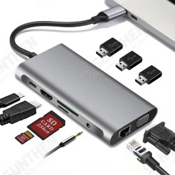 10 In 1 Triple Display USB Type-C Hub Docking Station Adapter 10 In 1 Triple Display USB Type-C Hub Docking Station Adapter