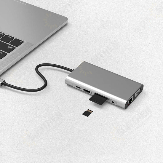 10 In 1 Triple Display USB Type-C Hub Docking Station Adapter