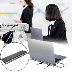 11-in-1 USB-C Hub Adapter with 3 * USB 3.0/USB-C/87W Type-C PD Charging/4K HD Display/VGA/Ethernet RJ45 Port/3.5mm Audio Jack/Memory Card Reader 11-in-1 USB-C Hub Adapter with 3 * USB 3.0/USB-C/87W Type-C PD Charging/4K HD Display/VGA/Ethernet RJ45 Port/3.5mm Audio Jack/Memory Card Reader