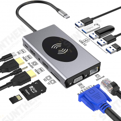 14 In 1 Triple Display USB-C Hub Docking Station Adapter 14 In 1 Triple Display USB-C Hub Docking Station Adapter