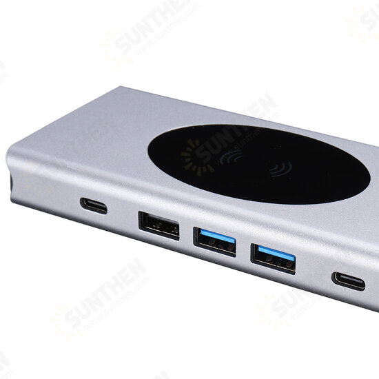 13 In 1 Triple Display USB-C Hub Docking Station Adapter