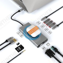 13-in-1 Type-C Docking Station USB-C Hub Splitter Adaptor with Multiport Connectivity 13-in-1 Type-C Docking Station USB-C Hub Splitter Adaptor with Multiport Connectivity
