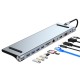 11 in 1 Type-C Docking Station USB-C Hub Adapter Ergonomic Laptop Riser for Macbook Air/Pro HULaptop BYL-2003