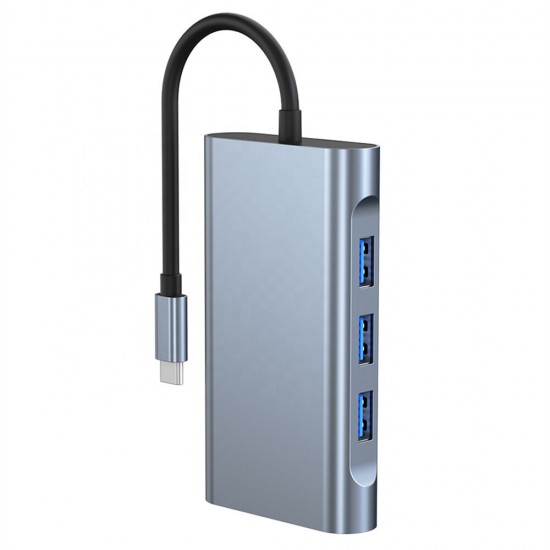 7 in 1 Type-C Docking Station USB-C Hub Adapter with USB3.0 USB-C PD 87W 4K HDMI-Compatible 1080P VGA RJ45 Gigabit LAN Ethernet