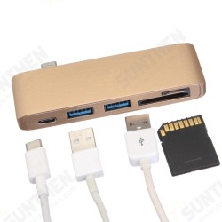 Multifunction USB Hub Type-C to Type-C USB 3.0 2Ports TF SD Card Reader for Laptop PC Multifunction USB Hub Type-C to Type-C USB 3.0 2Ports TF SD Card Reader for Laptop PC