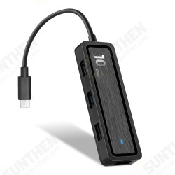 6 in 1 USB Hub 4-Port USB3.1 Gen 2 Expander with SD/ TF Adapter Laptop Docking Station