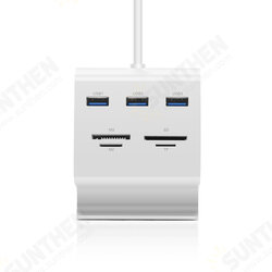 US156 7-In-1 USB Hub Multi-Functional USB3.0 TF/SD/M2/MS Card Reader 5Gbps Fast Speed LED Indicator Docking Station with Phone Stand US156 7-In-1 USB Hub Multi-Functional USB3.0 TF/SD/M2/MS Card Reader 5Gbps Fast Speed LED Indicator Docking Station with Phone Stand