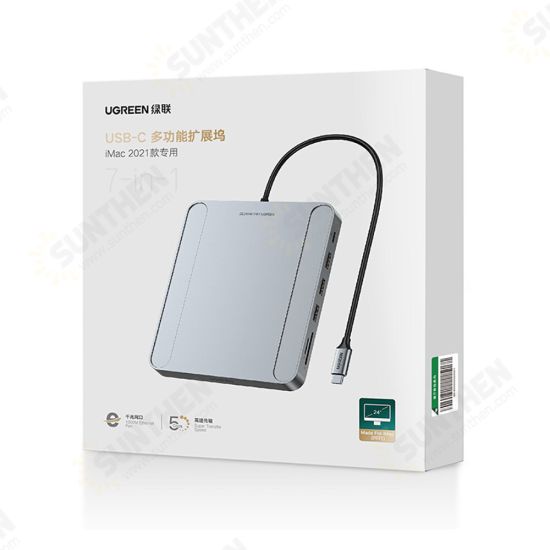 CM522 all-in-one Docking Station 7-in-1 USB-C Hub SD/TF Card Slot Network Port for iMac Laptop Tablet