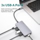 ULT-unite 8 in 1 Type-C Docking Station USB-C Hub Adapter with USB2.0 USB3.0 USB-C PD 100W 4K HDMI-Compatible RJ45 Gigabit LAN Ethernet TF/SD Card Reader