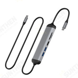 521H USB-C Hub Type-C to USB3.0 Docking Station HD SD/TF Card Reader PD Fast Charging Adapter 521H USB-C Hub Type-C to USB3.0 Docking Station HD SD/TF Card Reader PD Fast Charging Adapter