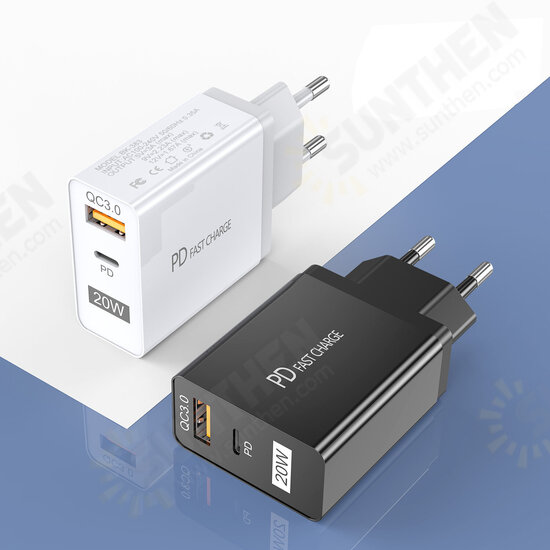 20W QC3.0 PD USB Charger USB-C PD3.0 QC3.0 Fast Charging Wall Charger Adapter EU/US Plug For iPhone 13 13Pro Max DOOGEE OnePlusXiaomi