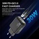 30W USB-C PD+QC3.0 2-Port Fast Charging Charger Adapter For iPhone 13 For iPhone 12 Pro Max For DOOGEE S88 Pro For OnePlus 9Pro For Xiaomi MI10