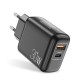 30W USB-C PD+QC3.0 2-Port Fast Charging Charger Adapter For iPhone 13 For iPhone 12 Pro Max For DOOGEE S88 Pro For OnePlus 9Pro For Xiaomi MI10