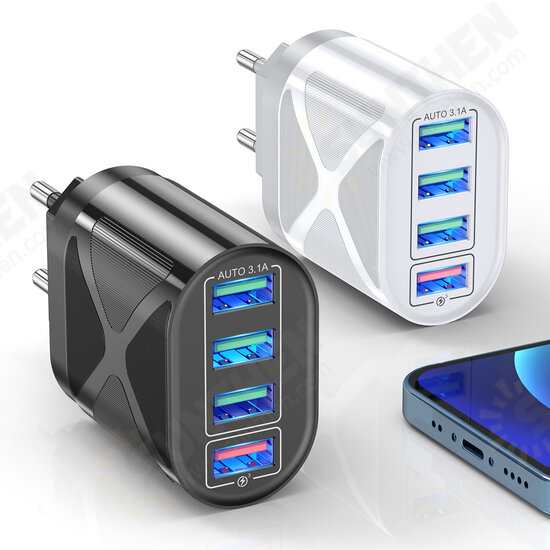 48W 4-Port USB Charger QC3.0 FCP SCP Fast Charging Wall Charger Adapter EU/US/UK Plug for iPhone 12 Pro Max for Samsung Huawei OnePlus 48W 4-Port USB Charger QC3.0 FCP SCP Fast Charging Wall Charger Adapter EU/US/UK Plug for iPhone 12 Pro Max for Samsung Huawei OnePlus