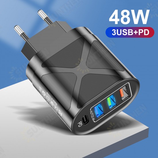 UD7536 48W USB PD 4 Ports Charger for Armor 11 OnePlus 9 5G Global Rom for Samsung Galaxy Z Fold 2