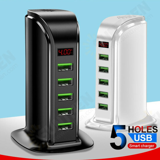 5 Port USB Charger HUB LED Display Multi USB Charging Station Charger Dock for iPhone 12 Pro Max for Samsung for Xiaomi Mi 10 POCO X3 NFC 5 Port USB Charger HUB LED Display Multi USB Charging Station Charger Dock for iPhone 12 Pro Max for Samsung for Xiaomi Mi 10 POCO X3 NFC