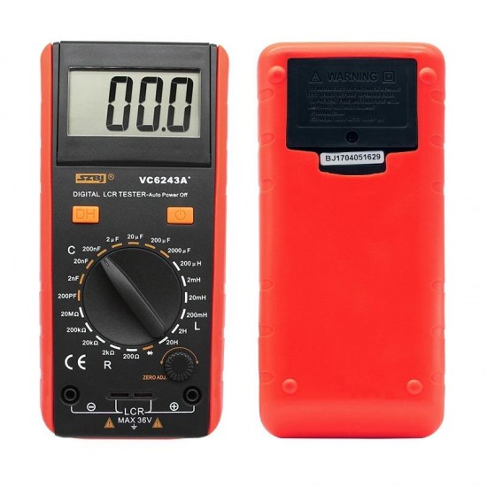 VC6243A Digital LCD Meter Inductance Capacitance Resistance Tester Multimeter Crocodile Clip Measuring Tool with Bag BM4070