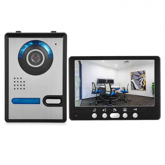 815FA11 HD 7 inch TFT Color Video Door Phone Intercom Doorbell Home Security Camera Monitor Night Vision System