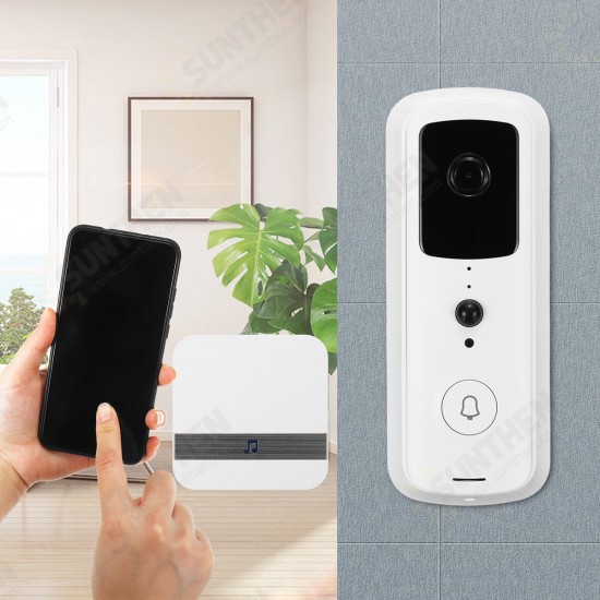 Smart WiFi HD 1080P Video Doorbell IR Visual Camera Intercom 166° Wide Angle Home Security Kit APP Control