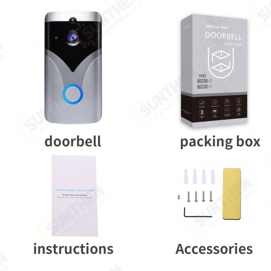 WIFI Doorbell M20 Smart video Door Chime 720P wireless intercom FIR Alarm IR night vision 166 ° wide Angle IP camera