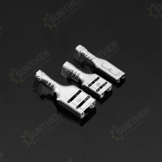 100Pcs Silver Crimp Terminals with Silicone Case Female Spade Quick Connector Terminal for Arcade Chain Cable