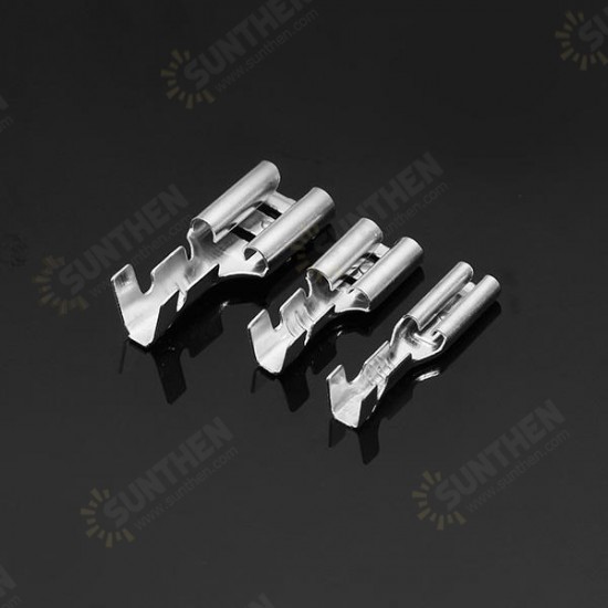 100Pcs Silver Crimp Terminals with Silicone Case Female Spade Quick Connector Terminal for Arcade Chain Cable