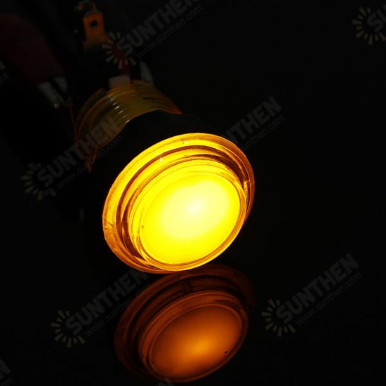 12V 25A Round Lit Illuminated Arcade Video Game Push Button Switch LED Light Lamp