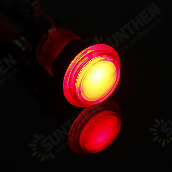 12V 25A Round Lit Illuminated Arcade Video Game Push Button Switch LED Light Lamp