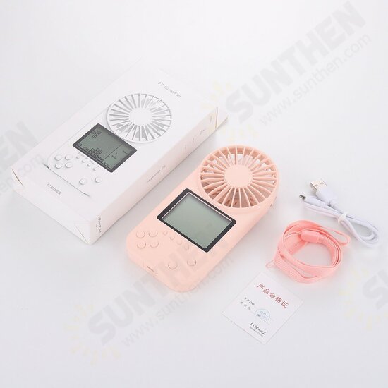 26 Games Video Console Third Gear Mini USB Fan Retro Handheld Game Player Summer Portable Fan