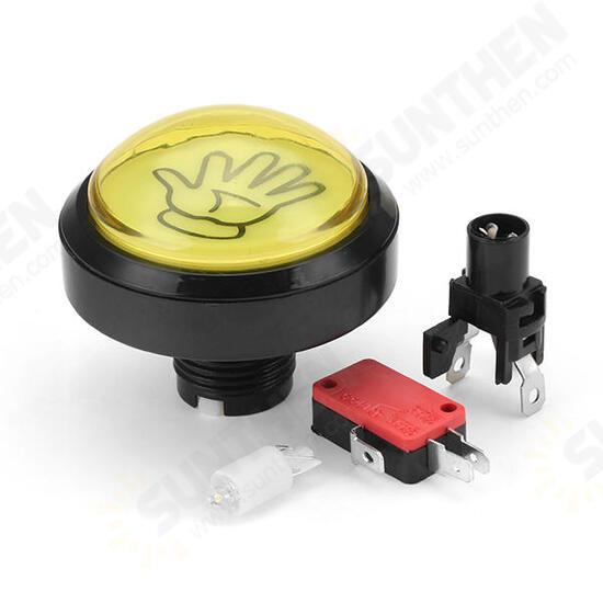 60MM 6CM Yellow Hand LED Push Button for Arcade Game Console Controller DIY Replacement