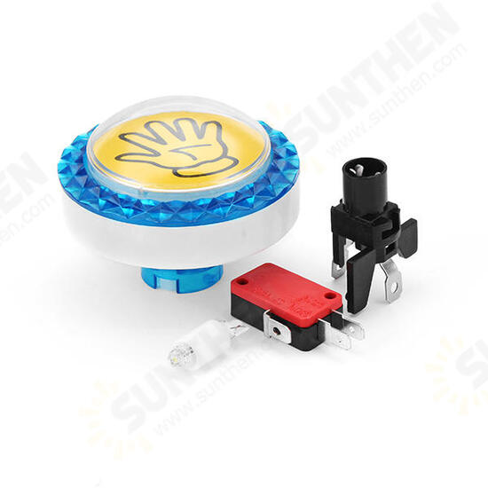 60MM Yellow White Hand LED Push Button for Arcade Game Console Controller DIY Replacement