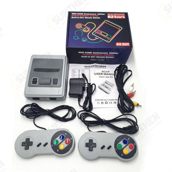 8 Bit TV Game Consle Built-in 621 Games with Dual Gamepad Wired Game Player Retro Game Consle Classic Games