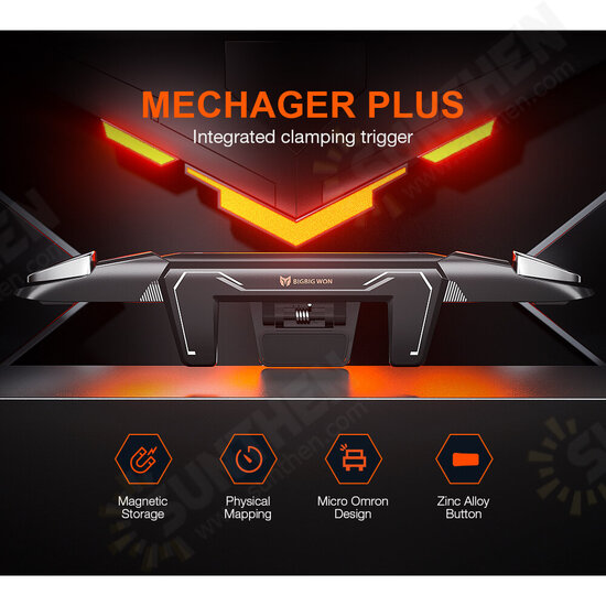 Mechager Plus Integrated Clamping Trigger Fire Button Shooter Shooting Game Controller Gamepad for PUBG Mobile Game for iPhone IOS Android Mobile Phone