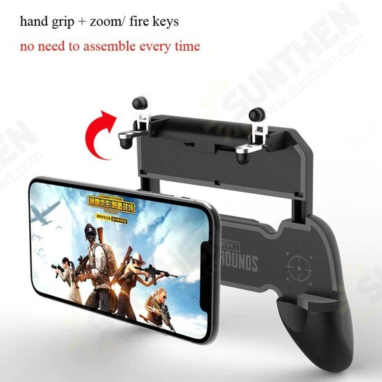 S6-W10 PUBG Game Controller Gamepad Trigger Shooter for PUBG Mobile Game with Foldable Phone Holder for Android iOS Phones