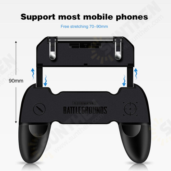 S6-W10 PUBG Game Controller Gamepad Trigger Shooter for PUBG Mobile Game with Foldable Phone Holder for Android iOS Phones