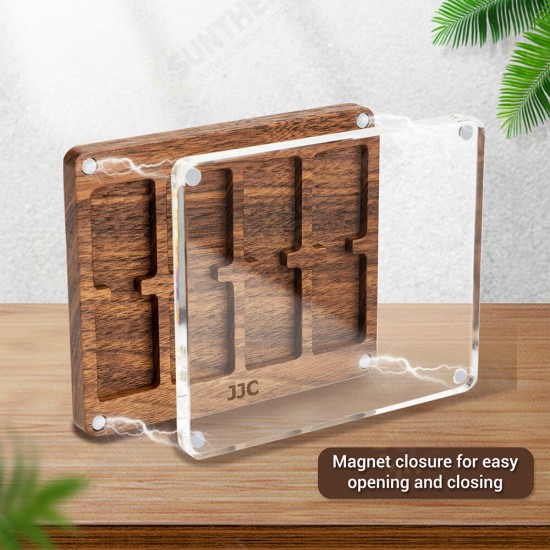 8 Slots Magnetic Transparent Wooden Game Card Case Holder Box for Nintendo Switch for NS OLED NS Cards Storage Case