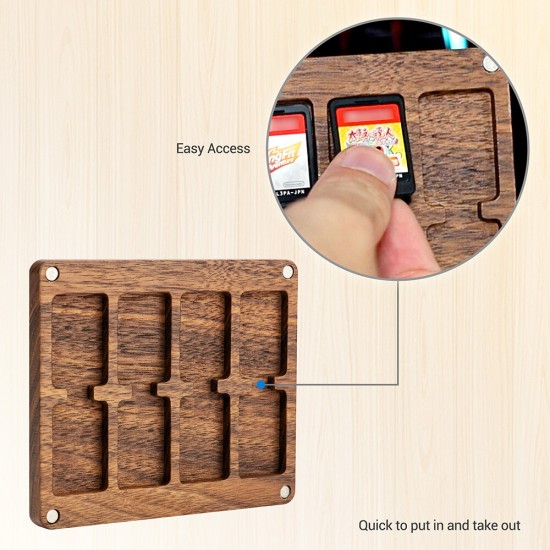 8 Slots Magnetic Transparent Wooden Game Card Case Holder Box for Nintendo Switch for NS OLED NS Cards Storage Case