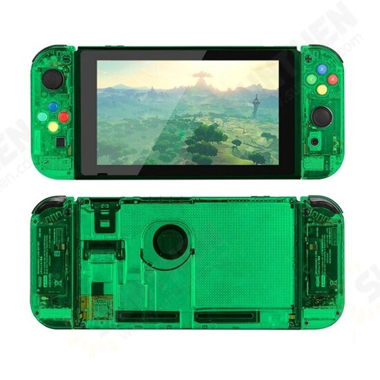 DIY Protective Case Transparent Shell for Nintendo Switch Replacement Housing Shell Purple Case Set for NS Game Console Joycon