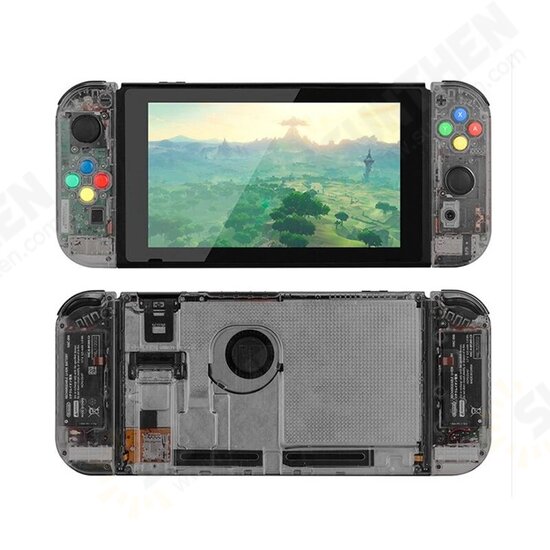 DIY Protective Case Transparent Shell for Nintendo Switch Replacement Housing Shell Purple Case Set for NS Game Console Joycon