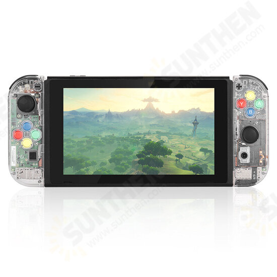 DIY Protective Case Transparent Shell for Nintendo Switch Replacement Housing Shell Purple Case Set for NS Game Console Joycon