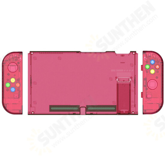 DIY Protective Case Transparent Shell for Nintendo Switch Replacement Housing Shell Purple Case Set for NS Game Console Joycon