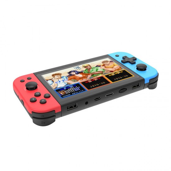 X51 32GB 64GB 6000 Games Handheld Game Console CPS FBA FC GB FC MD PS1 5 Inch Large Screen Children Gift Toy Game Player Supports Dual Controllers TV Output