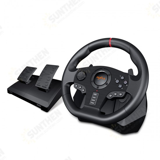 PXN V900 Game Steering Wheel for PS3 NS Switch Gaming Controller for PC USB Vibration Dual Motor with Foldable Peda