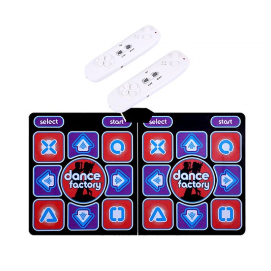 Wired Dancing Mat Pad Computer TV Slimming Dance Blanket with Two Somatosensory Gamepad a Colored Lights Version