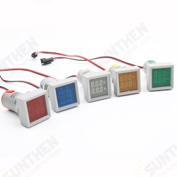 22mm AC 50-500V 0-100A Mini Digital square Voltmeter Ammeter Volt Voltage Tester Meter Dual LED Indicator Pilo t Lamp Light Dual 22mm AC 50-500V 0-100A Mini Digital square Voltmeter Ammeter Volt Voltage Tester Meter Dual LED Indicator Pilo t Lamp Light Dual