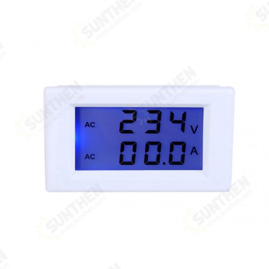 D85-2041 LCD Display Digital AC100-300V 50A Ammeter Voltmeter Meter Tester Amp Panel Meter With Blue Blacklight